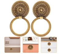 Artibetter Poignées en Alliage D'aluminium Vintage pour Armoires et Tiroirs 2pcs, Design Décoratif Pratique Finition Or pour Meubles et Commodes