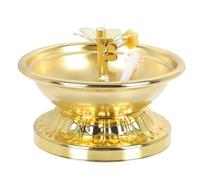 Artibetter Porte-Bougie de Temple en Alliage Vintage pour Lampe à Beurre Bouddhiste, Support de Lampe à Huile Or, pour Maison et Bureau, Design Charmant et Solide