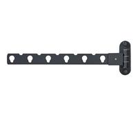 Artibetter Porte-Cintre Mural Pliant en Aluminium Spatial Noir 6 Trous, Surface Lisse, pour Petit Placard ou Bureau, Étendoir à Linge Robuste et Pratique
