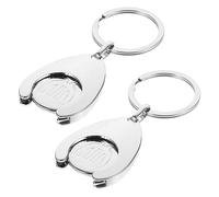 Artibetter Porte-Clés Jeton Chariot de Courses Métallique 2Pcs Anneaux de Porte-Clés Jetons de Caddie Pratiques Décoration de Clé Utilisation en Accessoire de Transport