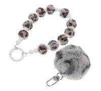 Artibetter Porte-clés Pompon Léopard Pelucheux pour Paquet à Main Femme, Breloque de Paquet à Dos Grise, Accessoire Mode, Décoration Porte-clés Pompons, Présent Charmant