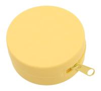 Artibetter Porte-Monnaie Rond en Silicone Jaune Art, Mini Paquet Multifonction pour Pièces, Écouteurs et Câbles, Léger et Portable, Porte-clés Pratique, Rangement Quotidien et Voyage