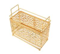 ARTIBETTER Porte-pinceaux de Maquillage en Fer Forgé Doré Compartiments Multiples - Organiseur de Pinceaux et Accessoires de Bureau - Rangement Hygiénique pour Pinceaux de Toutes Tailles