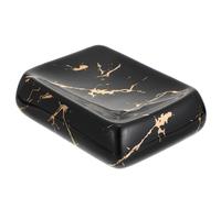 ARTIBETTER Porte-Savon Céramique Noir pour Salle de Bain Plateau Compact et Résistant pour Rangement de Savon Accessoire Élégant et Pratique pour Usage Domestique et Hôtelier