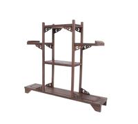 Artibetter Présentoir en Bois de Poulet Sculpté Étagère de Rangement Antique pour Curiosités Support Décoratif en Bois Massif Naturel Meuble D’Appoint pour Bureau et Salon Style Rétro