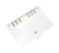Artibetter Protège Bloc Notes Transparent PVC Doré Couverture Souple Six Anneaux Résistante et Pratique pour Cahier à Mobiles Protection pour Carnet Écriture