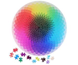 Artibetter Puzzle à Dégradé de Couleurs Arc-en-Ciel pour Adultes, 1000 Pièces en Papier, Forme Ronde, Divertissement et Décoration Relaxante