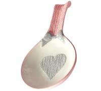 Artibetter Repose-cuillère en Céramique Rose, Support Compact et Résistant à L'usure pour Cuillères, Baguettes et Fourchettes, Accessoire Décoratif et Pratique Cuisine et Table à Manger