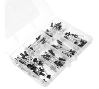 ARTIBETTER Rivet Aveugle Aluminium Noir Assorti 120 Pcs M2.4 M3 M3.2 M4 Tête Plate Ouverte, Rivets Pop à Bride Longs pour Fixation et Assemblage Intérieur Extérieur, Usage Construction