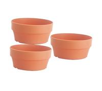 Artibetter Rond Pot de Fleurs 3 Pièces en Plastique Imitation Terre Cuite | Usage Intérieur et Jardin, Trou de Drainage Pratique, Format Rond Orange, Adapté aux Petites Plantes
