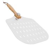 Artibetter Spatule de Service Perforée en Acier Inoxydable avec Manche en Bois Antidérapant Adaptée aux Pizzerias et Restaurants Occidentaux