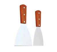 Artibetter Spatule en Acier Inoxydable Manche en Bois, Lot de 2 Pièces pour Pizza, Steak et Gâteau, Ustensile Cuisine Robuste Adapté la Maison Restaurant