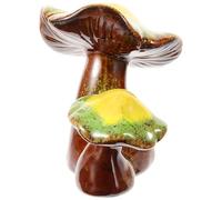 Artibetter Statue de Champignon en Céramique Verte Décorative pour Jardin et Maison, Sculpture Réaliste Forte Durabilité et Multifonctionnalité