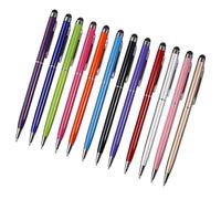 Artibetter Stylo à Bille Stylet pour Tablette Capacitive 12pcs en Aluminium Léger et Fin, pour Bureau et Prise de Notes, Compatible Téléphone et Tablette Tactile Couleur Couleur Aléatoire