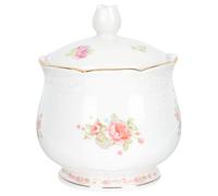 Artibetter Sucrier Céramique Couvercle Émaillé et Finition Dorée, Pot à Sucre et Pichet à Lait pour Café, pour Usage Familial et Service à Thé Champêtre