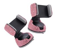 Artibetter Support de Téléphone Voiture en ABS 2 Pièces Rose Strass | Double Fixation Grille et Tableau de Bord, Patin Antidérapant Intégré, pour Appels en Voiture et Usage Quotidien