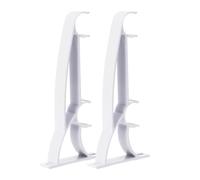 Artibetter Support Double pour Tringle à Rideaux en Fer Galvanisé Blanc, Fixation Solide et Installation Facile, Lot de 2 Pièces Design à Double Couche pour Tringles à Rideaux