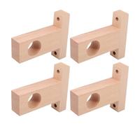 Artibetter Support Mural pour Tringle à Rideaux en Bois Beige, Design Simple, Multi-Fonctionnel et Fiable, Diamètre de Trou 3 Cm, Lot de 4 Pièces pour Porte-Serviettes et Penderie