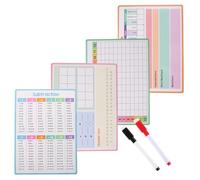 Artibetter Tableaux Blancs Mathématiques Effaçables Double Face 4 Pièces en Papier Léger Surface Lisse pour Garçon et Filles Pratique Scolaire des Opérations Mathématiques