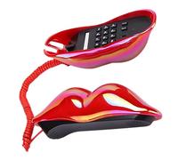 Artibetter Téléphone Filaire à Lèvres Rouges Vintage, Ornement Décoratif De Bureau Rouge, Fonction Appel Clair, Design Créatif Original Pour Maison Et Bureau