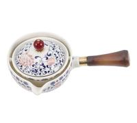 ARTIBETTER Théière Traditionnelle Chinoise en Céramique Lotus 360° Poignée Latérale Bouilloire à Thé Délicate pour Bureau et Maison Service à Thé Vintage Pot à Infusion Porcelaine