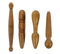 Artibetter Tige Auxiliaire de Massage en Bois de 4 Pièces pour Massage des Points D'acupuncture Soulagement des Douleurs et Protection des Doigts Relaxant