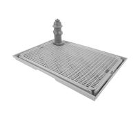 Artibetter Toilettes pour Chien Intérieur avec Poteau à Uriner à Chasse d'eau, Support Plastique Solide, Gris Clair, Taille Unique, pour Apprentissage Propreté en Maison, Chiots et Chiens