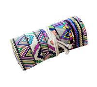 Artibetter Trousse à Crayons Toile Compartiments Pochette de Rangement Portable pour Fournitures Scolaires Étui Enroulable Pratique pour Crayons Stylos et Pinceaux