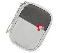 ARTIBETTER Trousse de Compacte et Légère, Petite Taille Grise en Tissu Oxford Résistant, Rangement Double Face Fermeture Éclair Fluide, pour Voyage et Matériel de Camping, Organise Remède