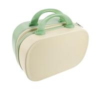 Artibetter Trousse de Maquillage Rigide 14 Pouces, Organisateur de Boîte à Maquillage Portable Jaune et Vert, Mallette Légère de Voyage pour Cosmétiques Compartiments Spacieux, Trousse
