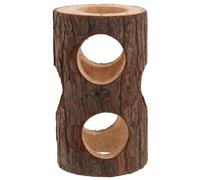 ARTIBETTER Tunnel pour Hamster Cachette en Bois Marron, Forme Tronc Creux, pour Petits Animaux, Améliore L'agilité et Offre Un Espace Privé Sécurisé