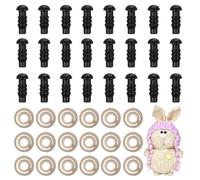 Artibetter Yeux de sécurité avec rondelles de 5 mm en plastique - Accessoires pour fabrication de poupée, peluche, peluche, marionnette, loisirs créatifs (100 yeux, 100 joints)