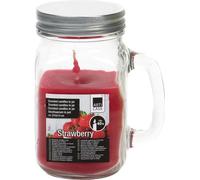 Articasa, Bougie Parfumée Fraise 40h dans verre avec couvercle, sucrée & fruitée, Rouge