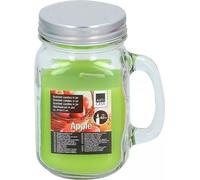 Articasa, Bougie parfumée Pomme 40h dans verre avec couvercle, agréablement fruitée, Vert