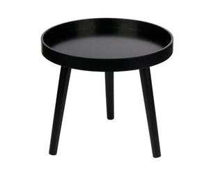ARTICASA Table d'appoint ronde noire 40 cm - Table basse compacte 36 cm