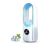 ArticBlast Le Climatiseur Portable Refroidisseur D’air Par Évaporation - Shopibest Mini Climatiseur Mobile Silencieux USB Pour Bureau À Domicile Pour La Maison, Le Bureau (Blanc)