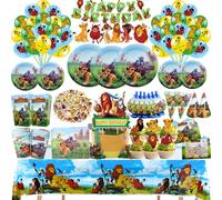 Articles de décoration pour fête d'anniversaire de Simba, le roi lion, vaisselle jetable, assiettes, serviettes, décorations de gâteau pour la décoration d'une fête prénatale. 19pcs balloon