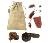 Articles de Farce et Attrape - Kit de 10 Fèces en Plastique | Accessoires Inédits Gags Pratiques Fous Rires Crotte Factice Cafards Faux pour Poisson d'Avril Halloween