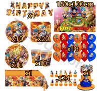 Articles de fête d'anniversaire sur le thème de l'anime Dragon Ball, ballons Son Goku, bannière, décorations pour gâteau, cadeaux pour enfants, cadeaux de baby shower 41pcs