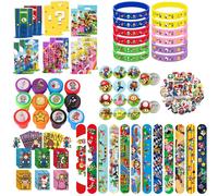Articles de fête Super Mario Bros pour enfants : Décorations d'anniversaire, Ballons en aluminium, Porte-clés, Pailles, Tampons, Décorations de table, Thème Noël 8pcs sticker