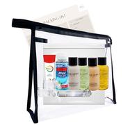 Articles de toilette de voyage pour homme et femme, trousse essentielle, avec trousse de voyage transparente, comprend shampooing, après-shampooing, gel douche, lotion, bain de bouche, dentifrice