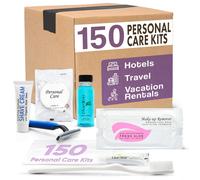 Articles de toilette de voyage | Trousse de toilette 1-Shoppe | Kit de rasage de voyage, brosse dents et dentifrice, bain de bouche, lingettes