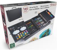 Artico 145 pièces, set de dessin et de peinture dans une valise de peinture Peintures aquarelles, craies, marqueurs, crayons de couleur et accessoires