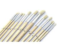 artico Lot de 12 pinceaux numérotés, Pointe Ronde, Manche en Bois, Multicolore, Unique