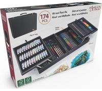 Artico Set de dessin et de peinture 174 pièces - dans une valise de peinture - aquarelle, acrylique, peinture à l'huile, craie, marqueurs, crayons de couleur et accessoires