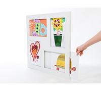 Articulate Gallery - Cadres d'art pour enfants A4 - Cadre quadruple blanc A4 - Cadre quadruple pour afficher les œuvres d'art des enfants - Cadre 21 x 30 cm - Projets artistiques pour enfants, école