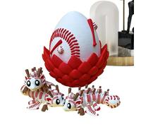 Articulated Dragon Figurine, 3D Printed Fidget Toy, Small Dragon in Egg for Creative Play, Flexible Segmented Body with Detailed Scales, Desktop Decoration Piece, Gift Idea for Kids Teens Adults