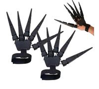 Articulated Finger Extensions Claw Set, Cosplay Finger Extenders, Adorable Compact Skull Bone Design, Halloween Devil Claws Wearable Skeleton Hand for Costume Plaything