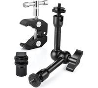 Articulated Magic Arm, 9 Inch Magic Arm with Super Clamp with 1/4"" and 3/8"" Screw Holes for Camera, Monitor, Flash and Light