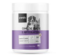 Articulation Chien 120 Friandises pour Chien et Chat avec Glucosamine Chondroïtine MSM Acide Hyaluronique et Curcuma Complexe Hanche et Articulation, Toutes Les Tailles et Races, Forme d'Os